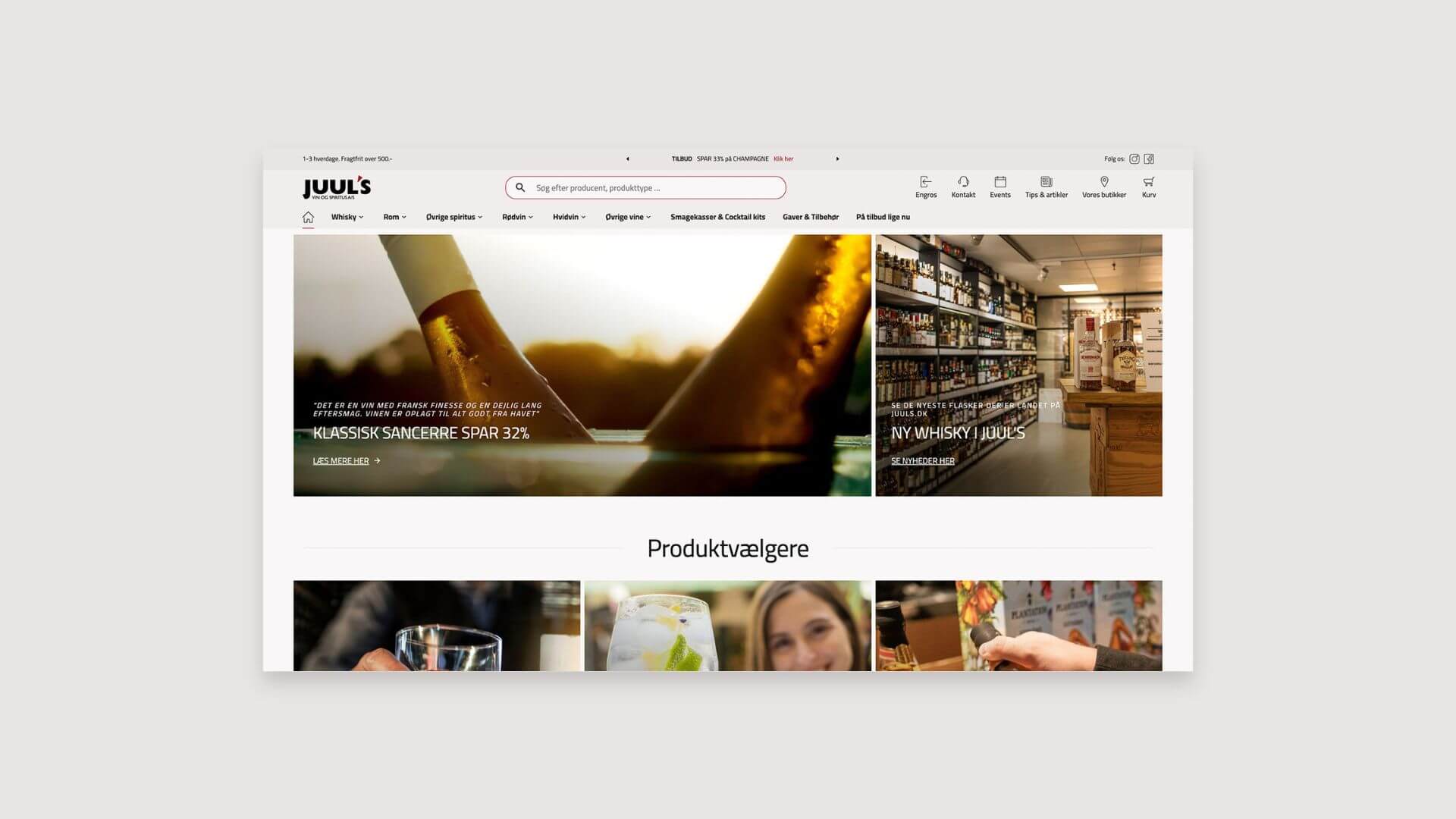 Ny webshop og meget mere for Juul's Vin og Spiritus