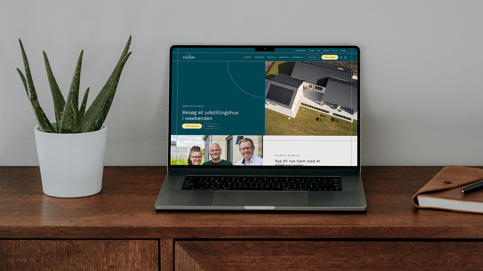 Macbook viser Milton Huses nye website