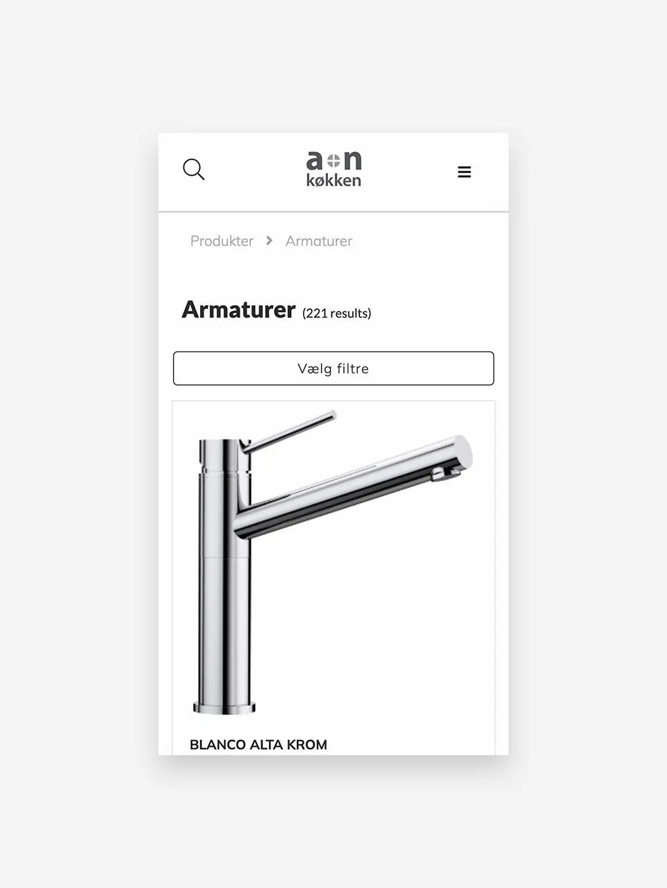 Mobilvisning af andersen & nilesens nye website