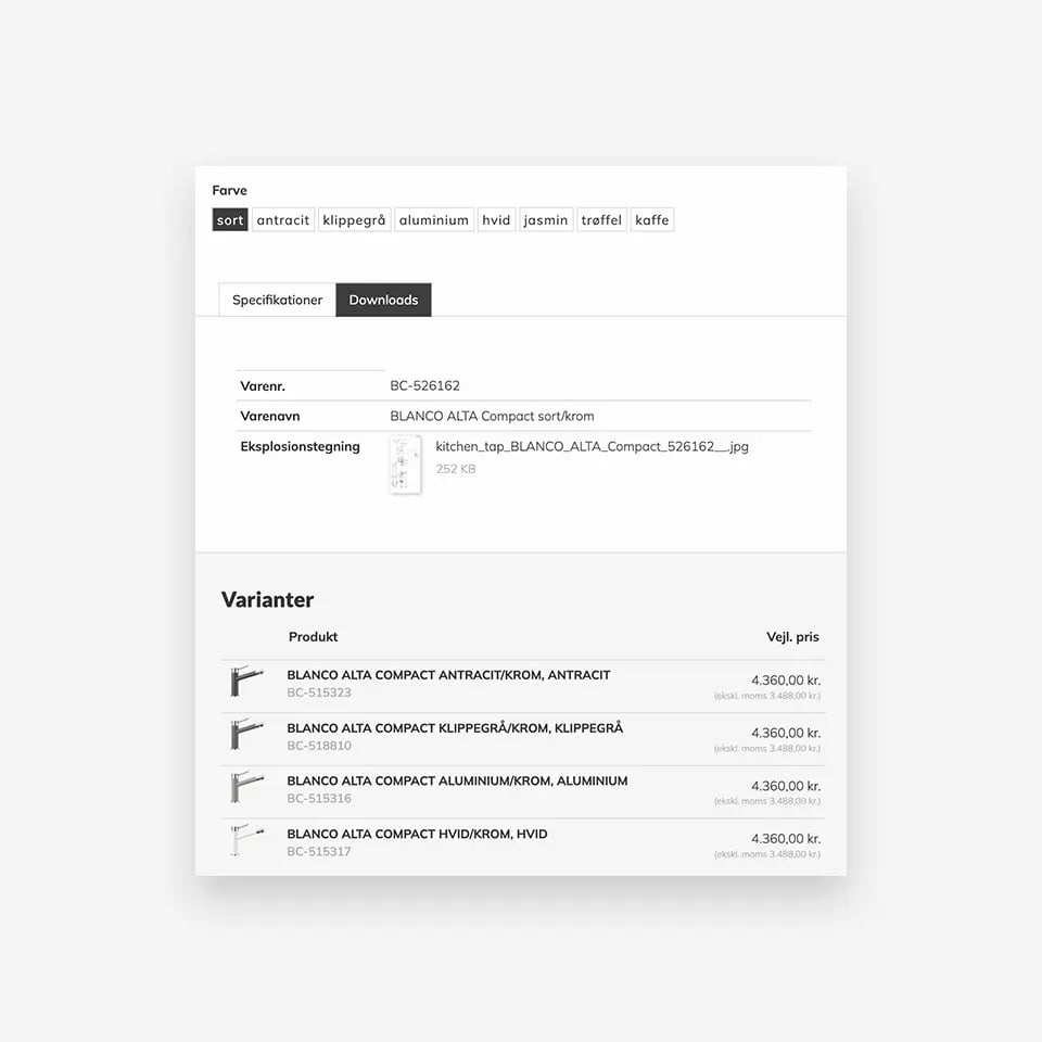 Tabletvisning af andersen & nilesens nye website