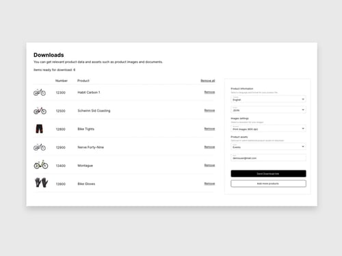 Download af produktdata og medier